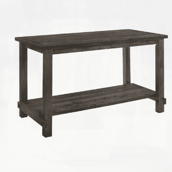 Contemporary Counter Height Dining Table with Storage Shelf in Classic Gray Finish | 1pc for Small Spaces & Family Gatherings