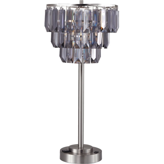 Contemporary Crystal Shade Table Lamp, 27.5-Inch, Modern Living Room Bedroom Decor Lighting