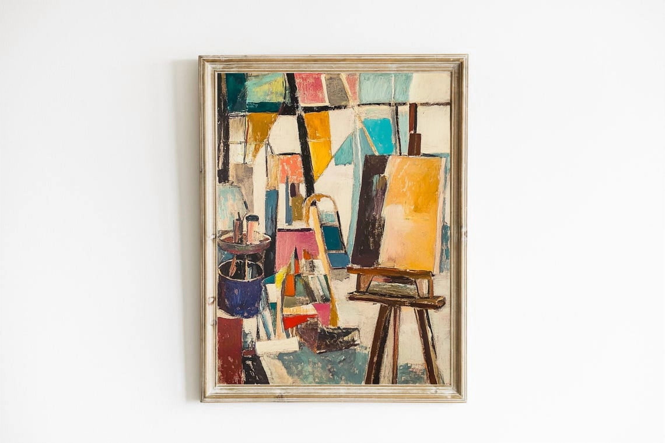 Contemporary Cubism Abstract Wall Art Print, Modern Art Studio Gallery ...