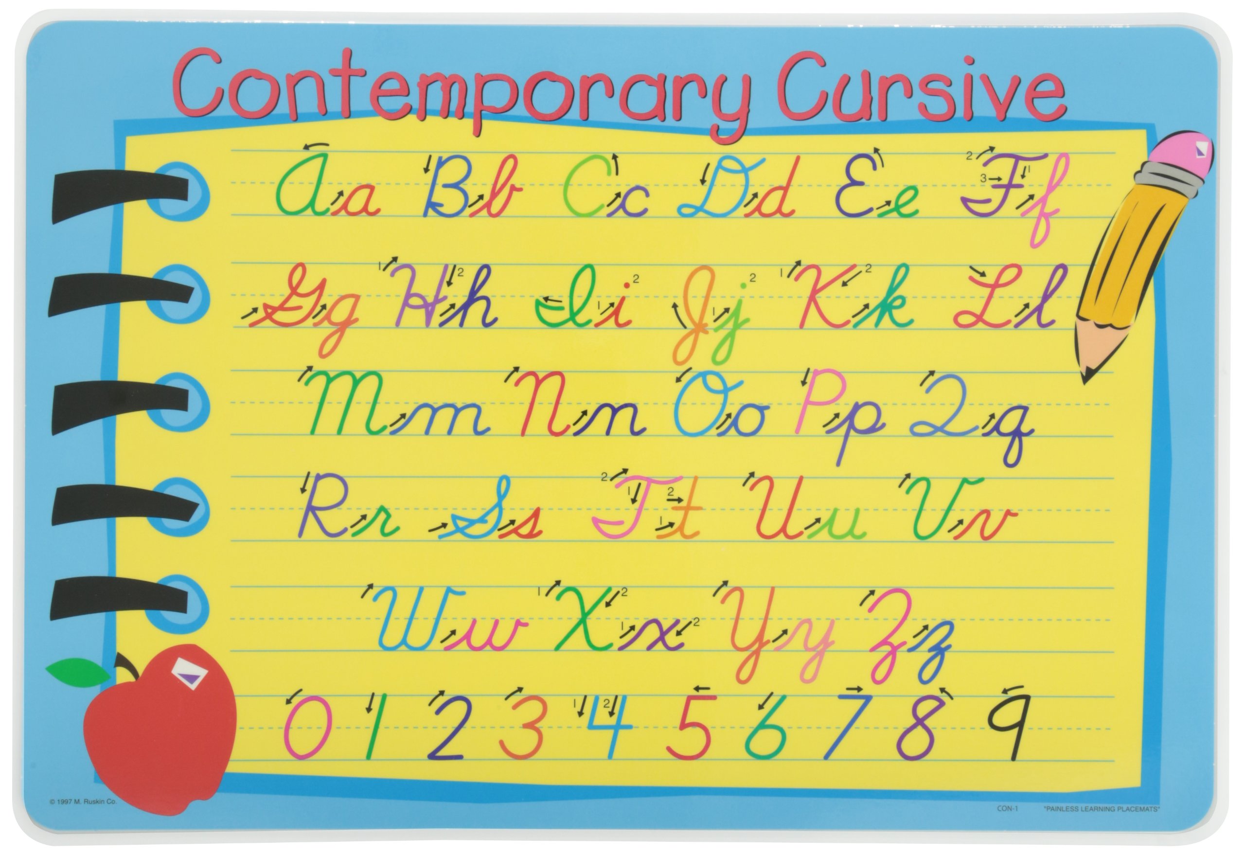 Contemporary Cursive Placemat Large Interactive Writeon/Wipeoff