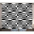 thumbnail image 1 of Ambesonne Contemporary Curtains 2 Panel Set, Checkered Curvy, 108" x 96", Black and White, 1 of 3