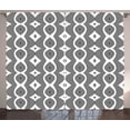 thumbnail image 1 of Ambesonne Contemporary Curtains 2 Panel Set, Wavy Lines Op Art, 108" x 108", Black and White, 1 of 3