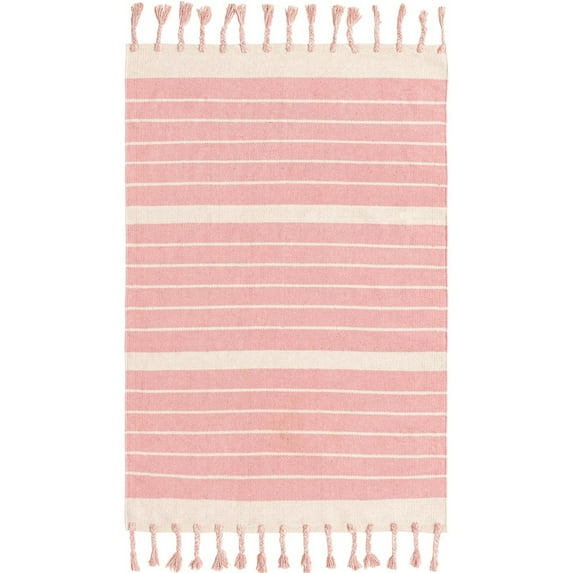 Contemporary Dario Collection Area Rug Pink-White - 4'1"x6'1"