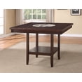 thumbnail image 1 of Contemporary Dark Brown Wood Dining Table w/ Lazy Susan, 48" Square, Farmhouse Style. Ideal for Dining Room. Solid Wood Veneers. Counter Height. Easy Rotation., 1 of 6