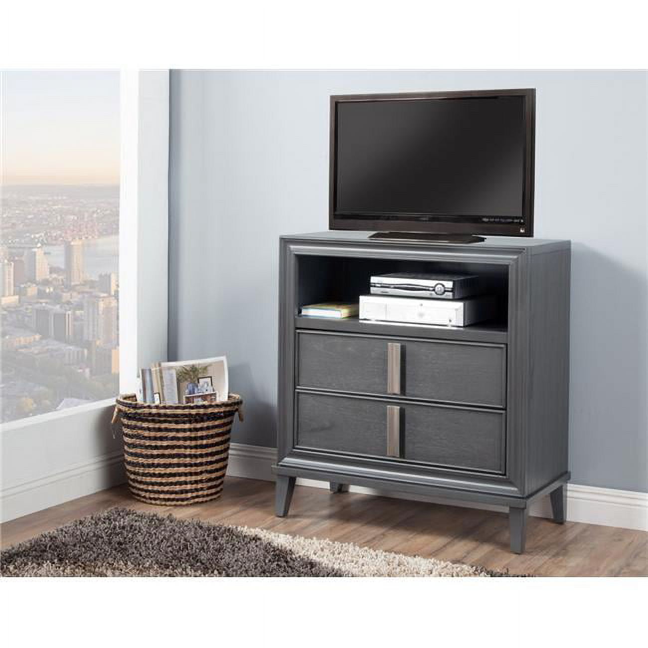 Contemporary Dark Grey TV Console