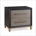 thumbnail image 1 of Contemporary Dark Wood 2-Drawer Nightstand with Brushed Gold Hardware, 1 of 5