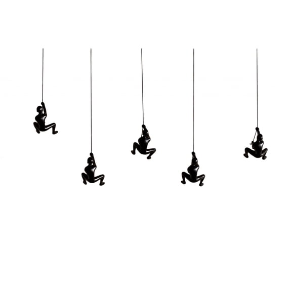 6" X 3" X 3" Resin Black 5 Pack Climbing Man