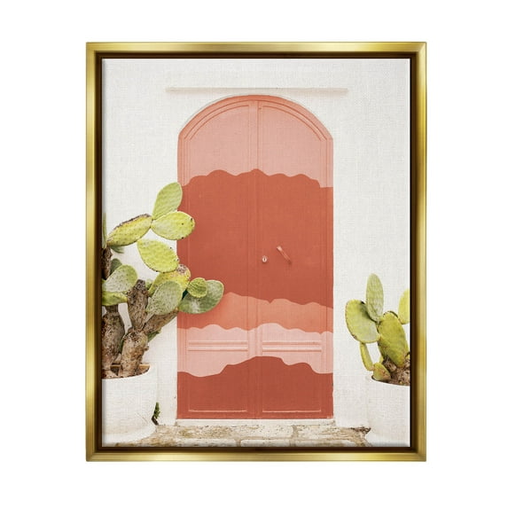 Contemporary Desert Doorway Cactus Botanical & Floral Photograph Metallic Gold Framed Art Print Wall Art