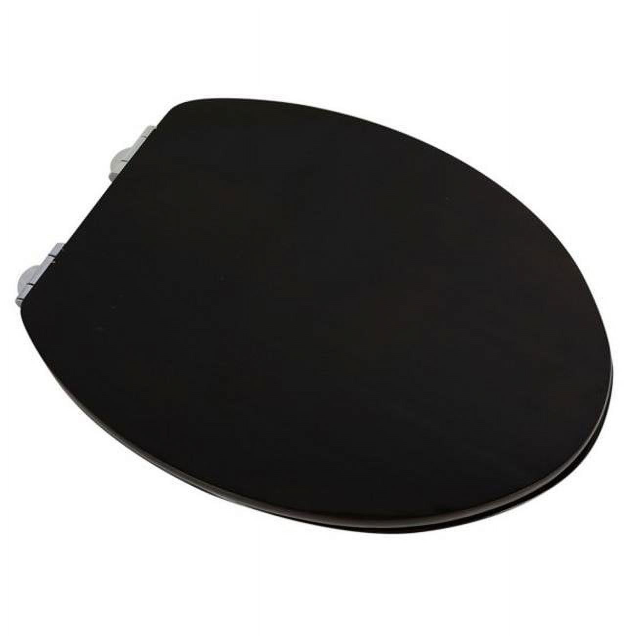 Contemporary Design Full Cover Solid Oak Wood Elongated Toilet Seat, Dark Brown
