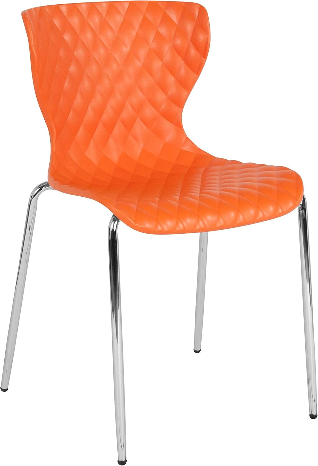 Contemporary Design Lowell Orange Plastic Stack Chair - Walmart.com