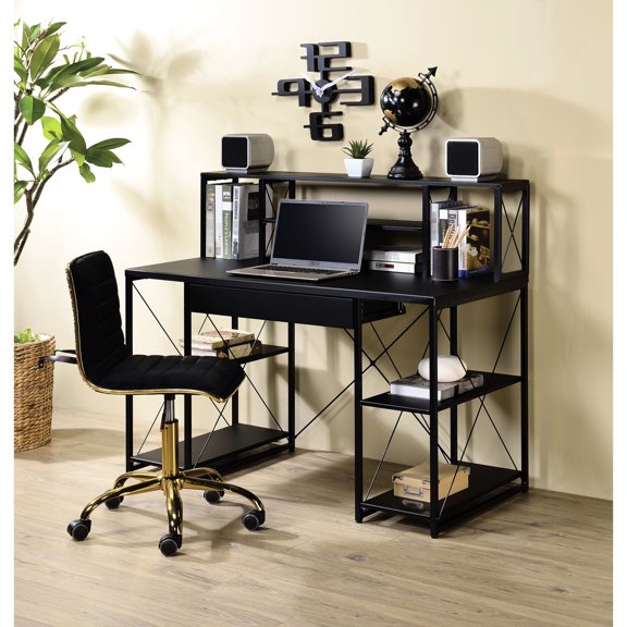 Contemporary Desk | Ideal for Professional Tasks, Smooth Glides | Veneer and MDF Build | Resolves Clutter in Workspace