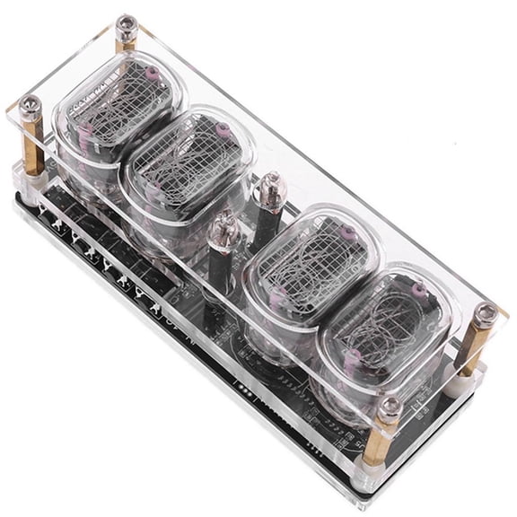 Contemporary Desktop Acrylic IN-12 Tube Digital Clock Color Changing Backlight