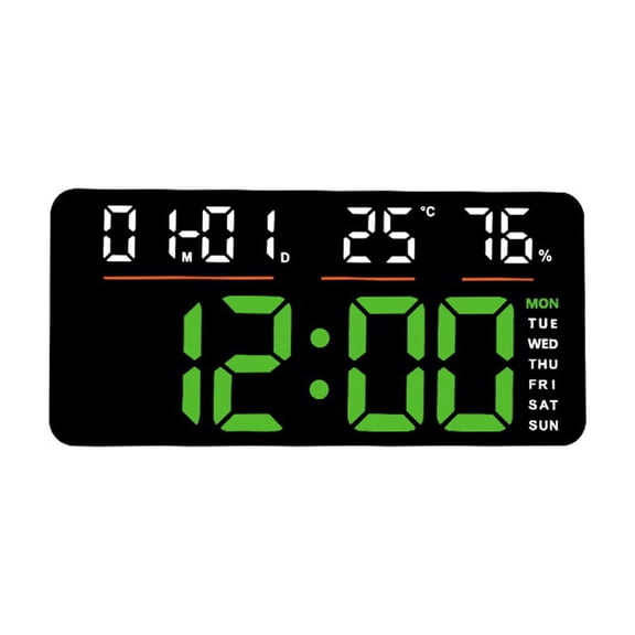 Contemporary Digital Wall Clock Featuring LED Screen, Alarms, Countdown Timer, Remote Control & Temperature Reading