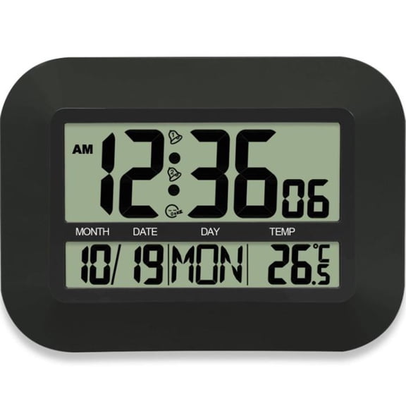 Contemporary Digital Wall Clock with Alarm for Bedroom and Living Room