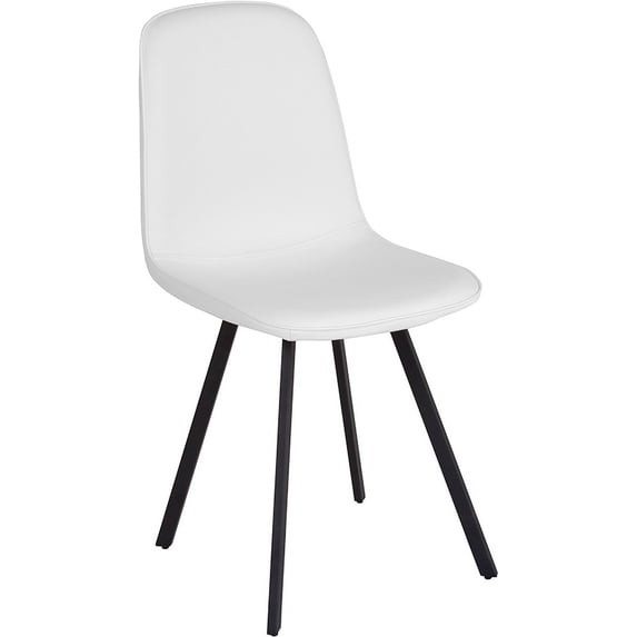 Contemporary Dining Chair in White Vinyl