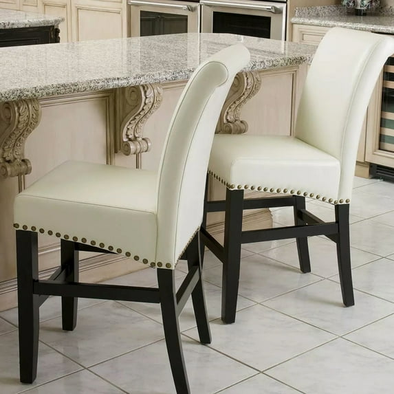 Contemporary Dining Chairs With Accents, 25 Inches Upholstered. Of 2 For Various Rooms. & Easy To Manage Counter Stool Decoration. Diverse Uses. Structure, Maintenance Setup
