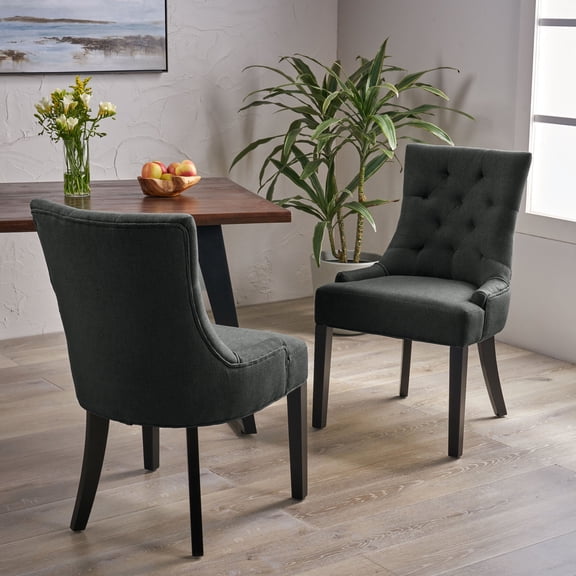 Contemporary Dining Chairs for Home | Used in Regular Dining Situations | Fabric Upholstery with Tapered Leg Design | Buttonless Tuft Diamond Stitch