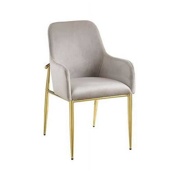 Contemporary Dining Room Funriture Set Of 4 Side Chair Gray Velvet Padded Seat