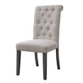 thumbnail image 1 of Contemporary Dining Room Set Of 6 Side Chairs Beige Linen Upholstered Button Tufted Wooden Legs, 1 of 6