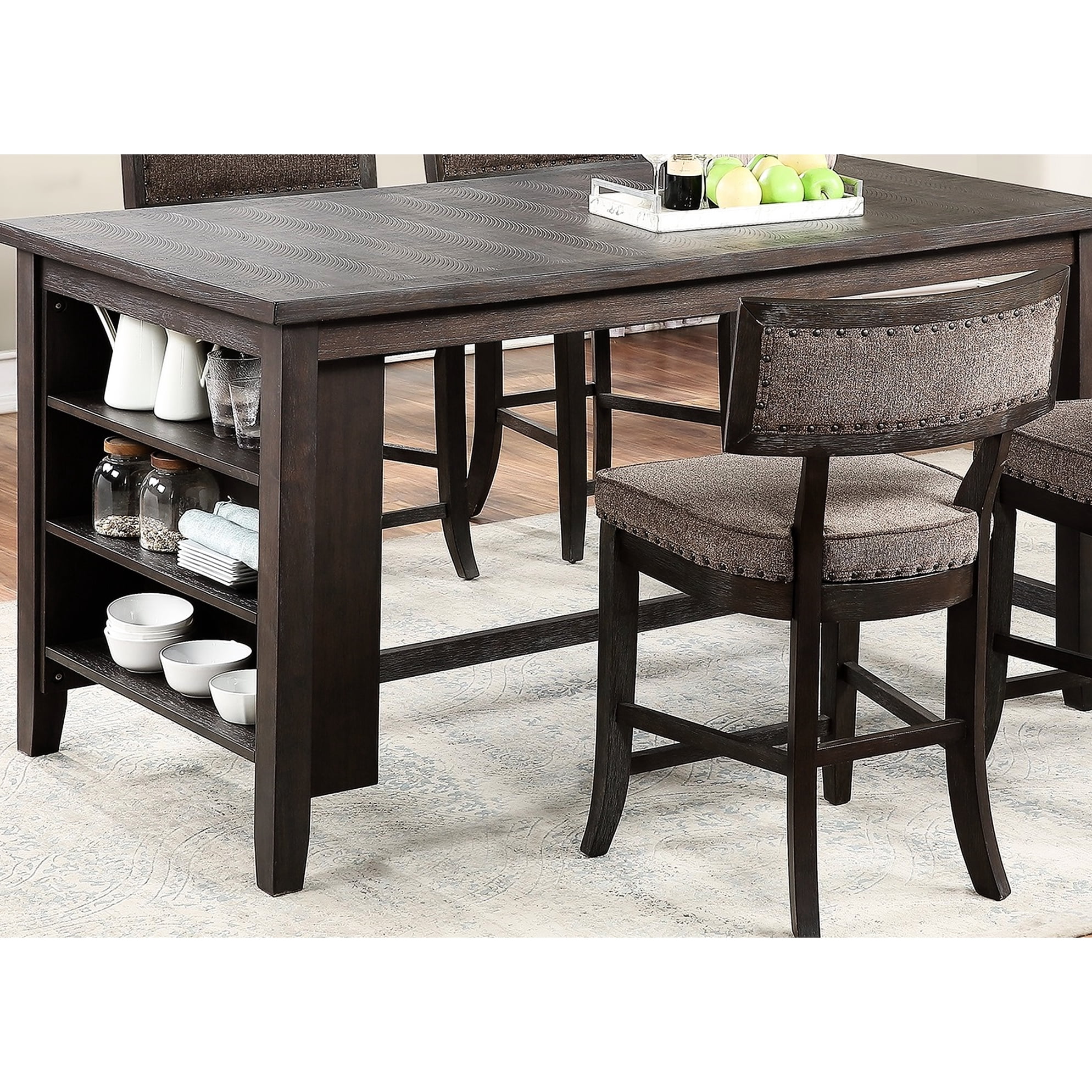 Contemporary Dining Table, Counter Height With Rustic And Additional ...