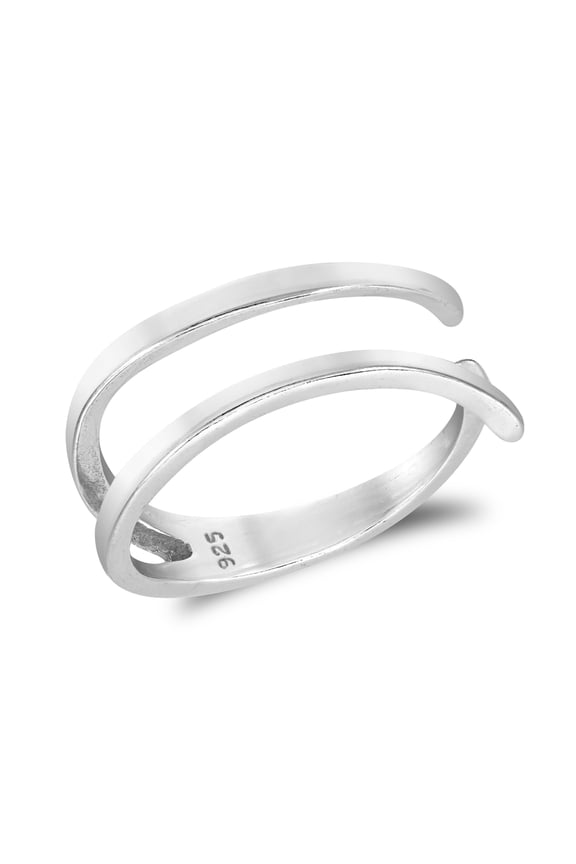 Contemporary Double Banded Wraparound Ring-6
