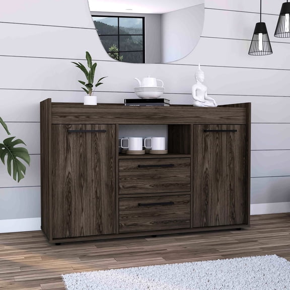 Contemporary Double Door Sideboard | Used in Primary Living Environments | Constructed from Particle Board | Provide Storage Solutions