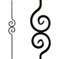 Contemporary Double Scroll Iron Balusters (Contractor Pack of 10