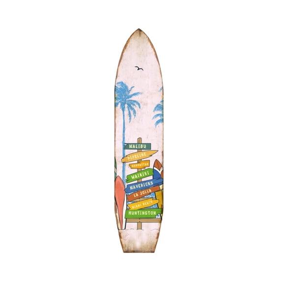 Contemporary Double Sided 3 Panel Classic Surfboard Screen Room Divider