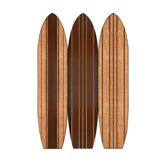 Contemporary Double Sided 3 Panel Long Board Surfboard Screen Room Divider
