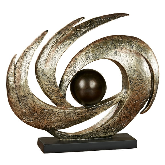 Contemporary Earths Motion Aged Gold Table Sculpture Art