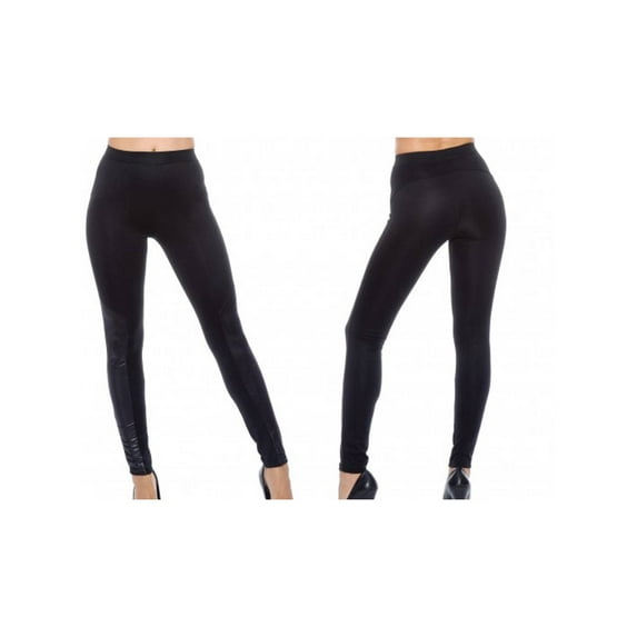 Contemporary Edge Snow Tribal Inner Faux Fur Leggings, Bottom Side Faux Leather S/M