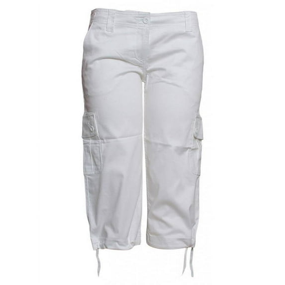 Contemporary Edge Womens Capri Pants - White - Size 14