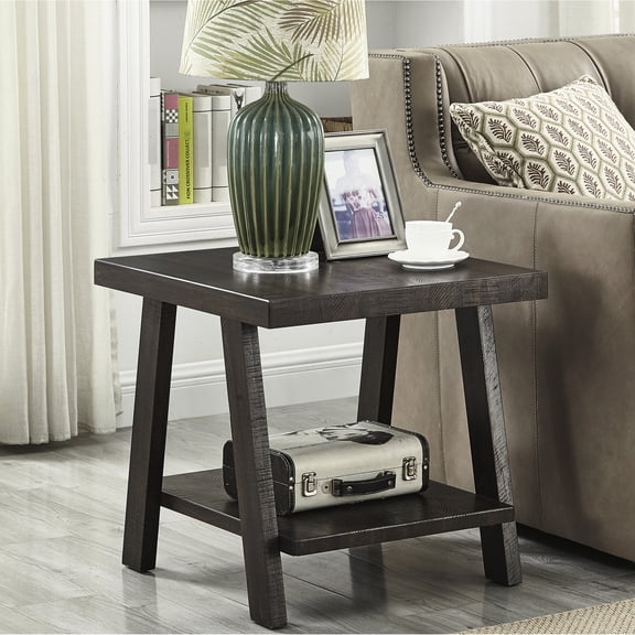 Contemporary End Table In , Rectangular Top & Storage Shelf, , 24"w X 22"d 23"h, Modern Look Color, 23"h 22"d, Style
