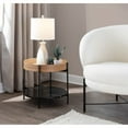 thumbnail image 1 of Contemporary End Table in Black Metal and Natural Wood with Black Marble Accent, 1 of 3