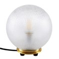 thumbnail image 1 of Contemporary Ergode Frosted Glass Table Lamp with Geometric Texture and Satin Brass Base - Perfect for Bedroom, Living Room, or Office - Compatible with Dimmer Switches - Bulb Not Included, 1 of 1