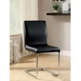 thumbnail image 1 of Contemporary Eye Catching Black Leatherette 6pc Chairs Metal Chrome Frame Padded Side Chairs Dining Room, 1 of 8