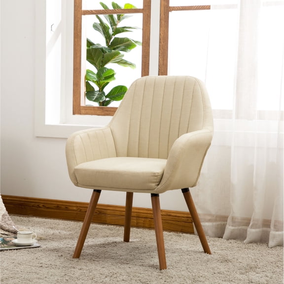 Contemporary Fabric Accent Chair | Ideal for Foyer, Office or Accent | Polyester Upholstery with Solid Wood Legs | Ensures Comfort and Elegance