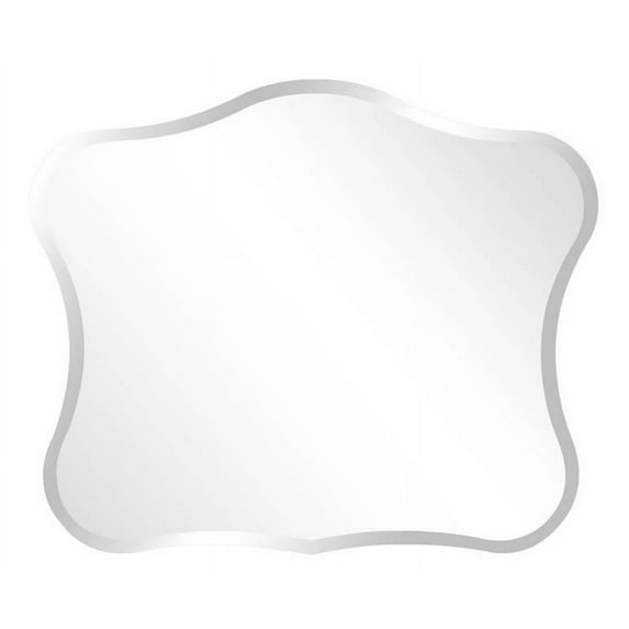 Howard Elliott Frameless Hanging Wall Mirror, Fancy (36 x 30 Inch), Silver