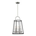 thumbnail image 1 of Contemporary Farmhouse Four Light Chandelier in Satin Nickel Black Finish Bailey Street Home 79-Bel-4534013, 1 of 4