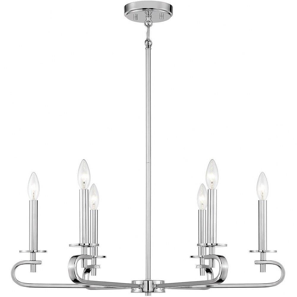 Torino Polished Nickel 6-Light Candle Chandelier