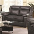 thumbnail image 1 of Contemporary Faux Leather & Wood Loveseat with Cushioned Armrests, Black - 37 x 60.5 x 36 in., 1 of 1
