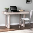 thumbnail image 1 of Contemporary Faux Marble Desk - 29.06 In. Tall Space Efficient Brown Multifunctional Work Area, 1 of 3
