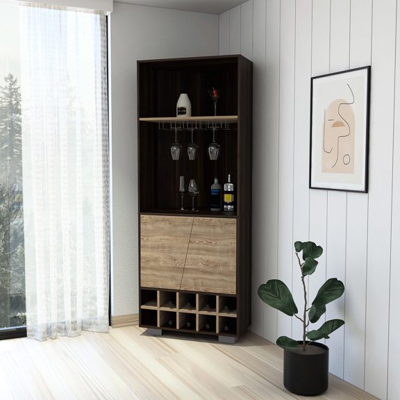 Contemporary Finish & Wine Cubbies - Elevate Your Interior with a Functional Corner Bar