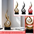 thumbnail image 1 of Contemporary Flame Resin Statue, Modern Art Decor Sculpture for Living Room, Fire-Themed Shelf Decor, Elegant Home Office Accent, 11.22" H (Gold), 1 of 6