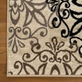 thumbnail image 1 of Contemporary Floral Medallion Plush Polypropylene Washable Indoor Area Rug, 8' x 8', Beige by Blue Nile Mills, 1 of 6