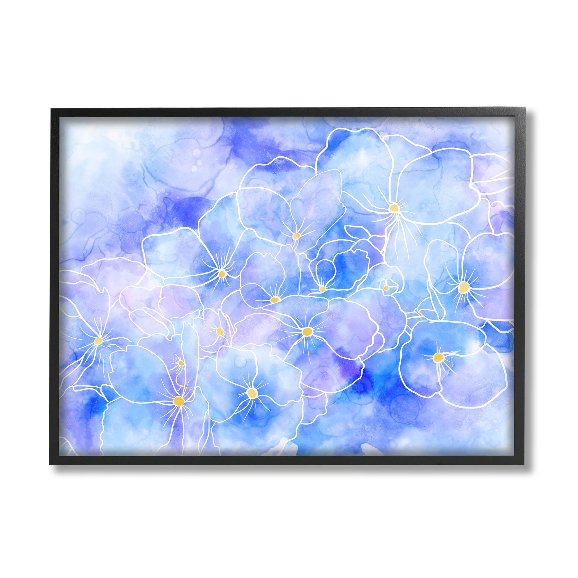 Contemporary Floral Shapes Botanical & Floral Graphic Art Black Framed Art Print Wall Art