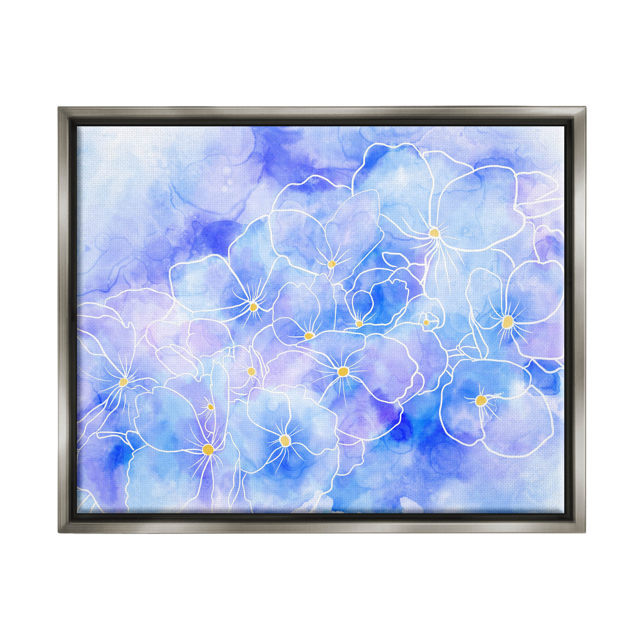 Contemporary Floral Shapes Botanical & Floral Graphic Art Luster Gray Framed Art Print Wall Art
