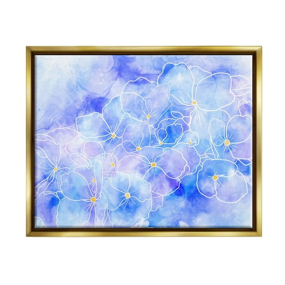 Contemporary Floral Shapes Botanical & Floral Graphic Art Metallic Gold Framed Art Print Wall Art