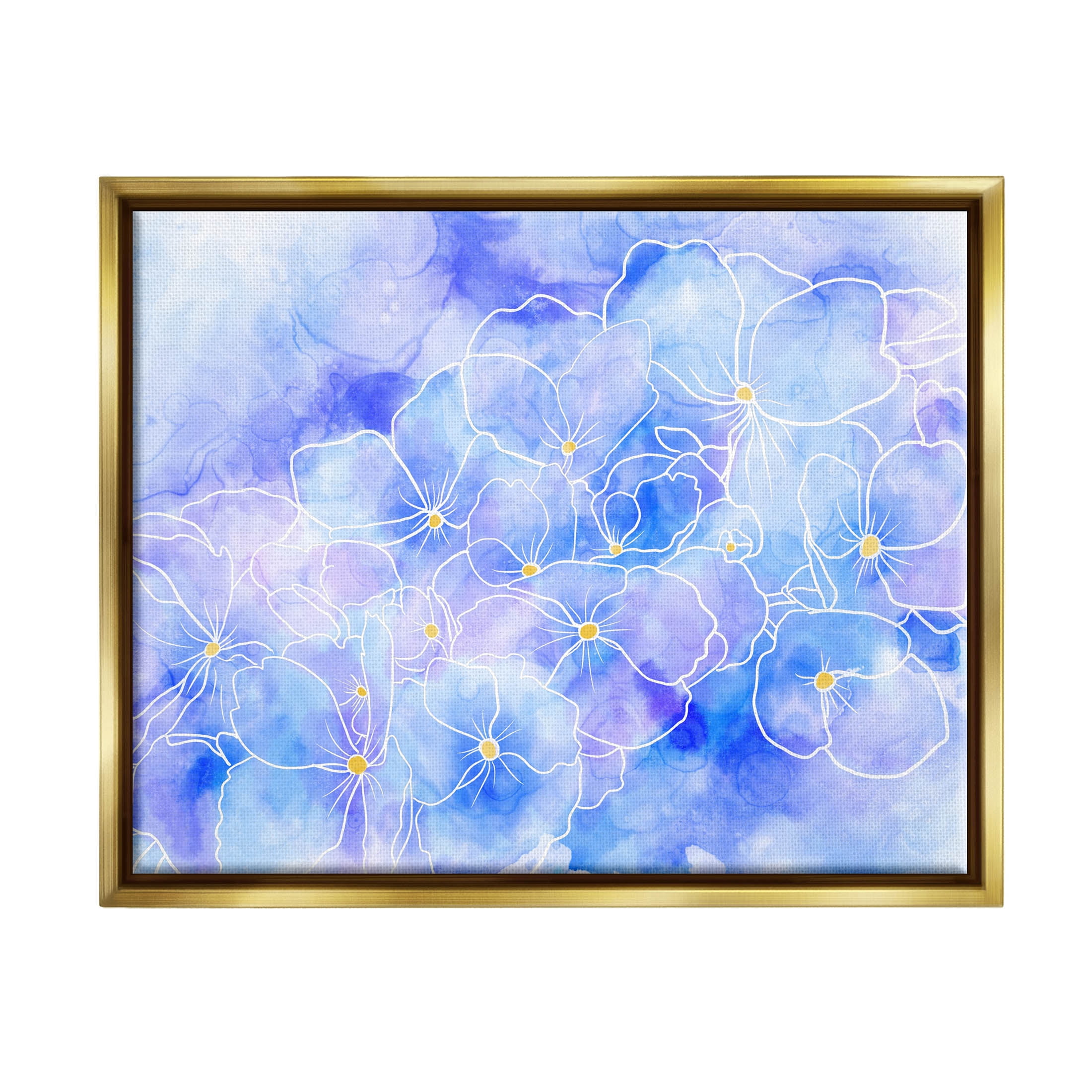 Contemporary Floral Shapes Botanical & Floral Graphic Art Metallic Gold Framed Art Print Wall Art