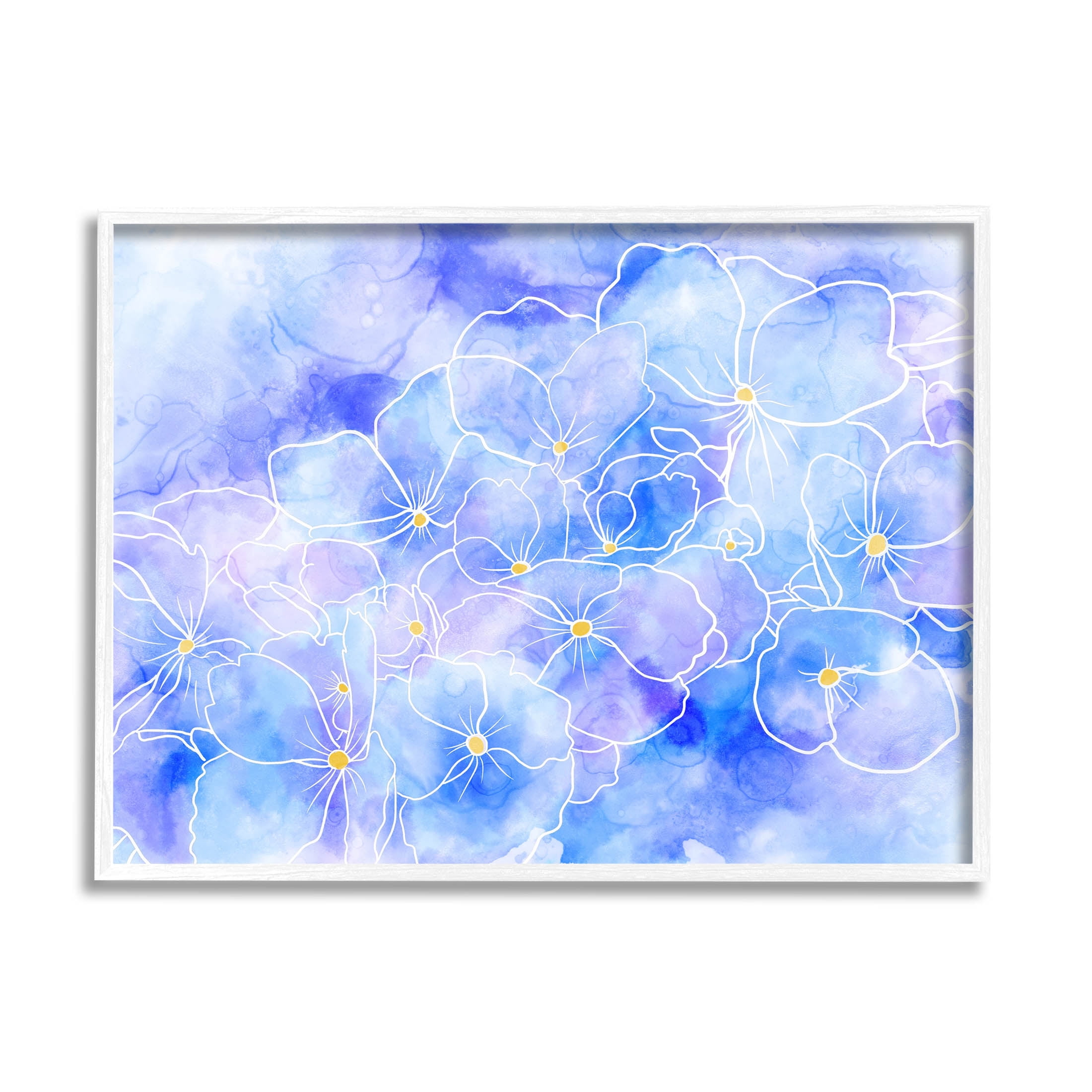 Contemporary Floral Shapes Botanical & Floral Graphic Art White Framed Art Print Wall Art